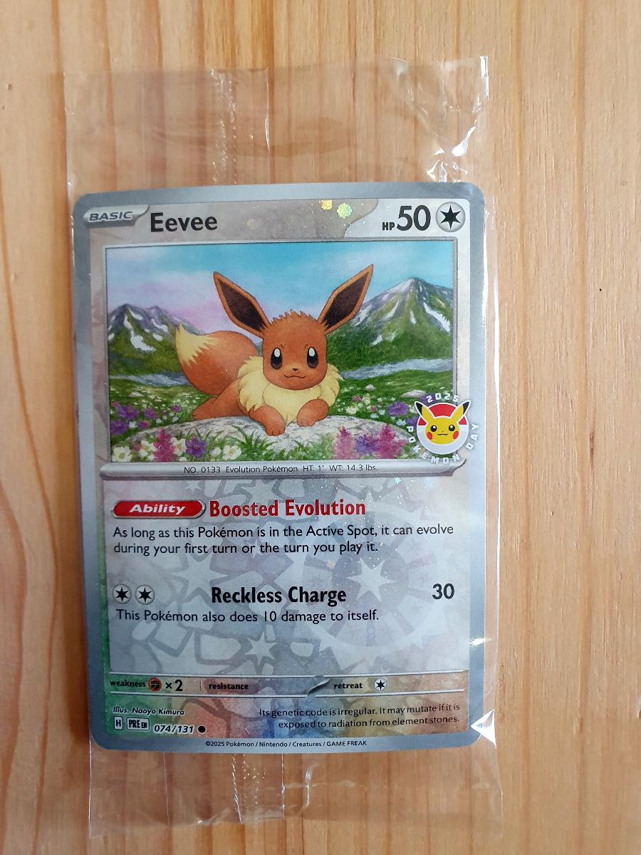 Eevee [Pokemon Day] #74 Pokémon Card from Pokemon Prismatic Evolutions Set 