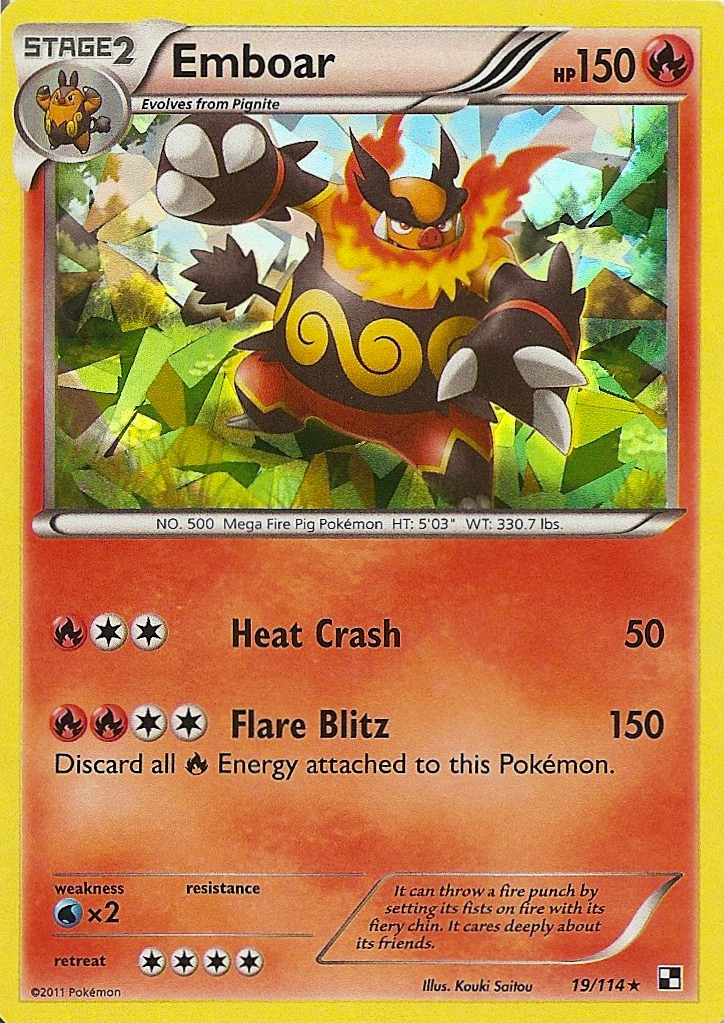 Emboar [Cracked Ice] #19 Pokémon Card from Pokemon Black & White Set 