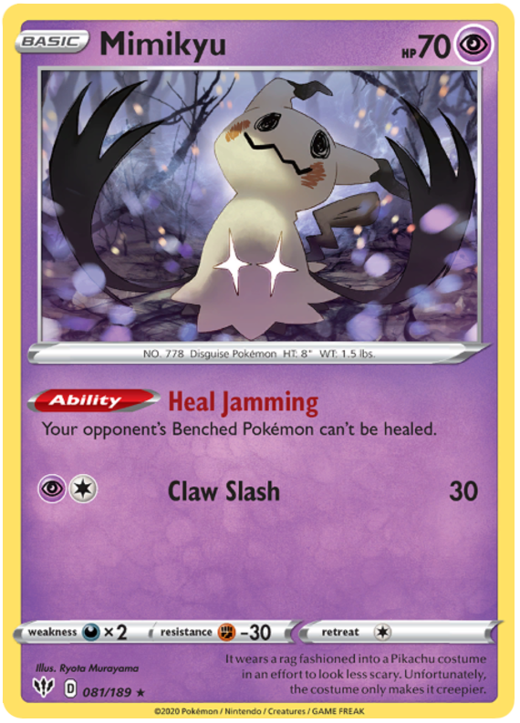 Mimikyu [Cosmos Holo] #81 Pokémon Card from Pokemon Darkness Ablaze Set 