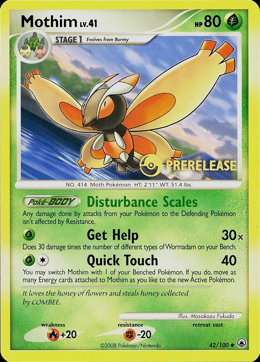 Mothim [Prerelease Staff] #42 from Majestic Dawn Pokémon card set