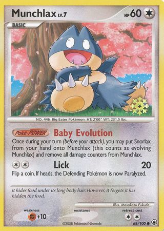 Munchlax [Snowflake Stamped] #68 from Majestic Dawn Pokémon card set