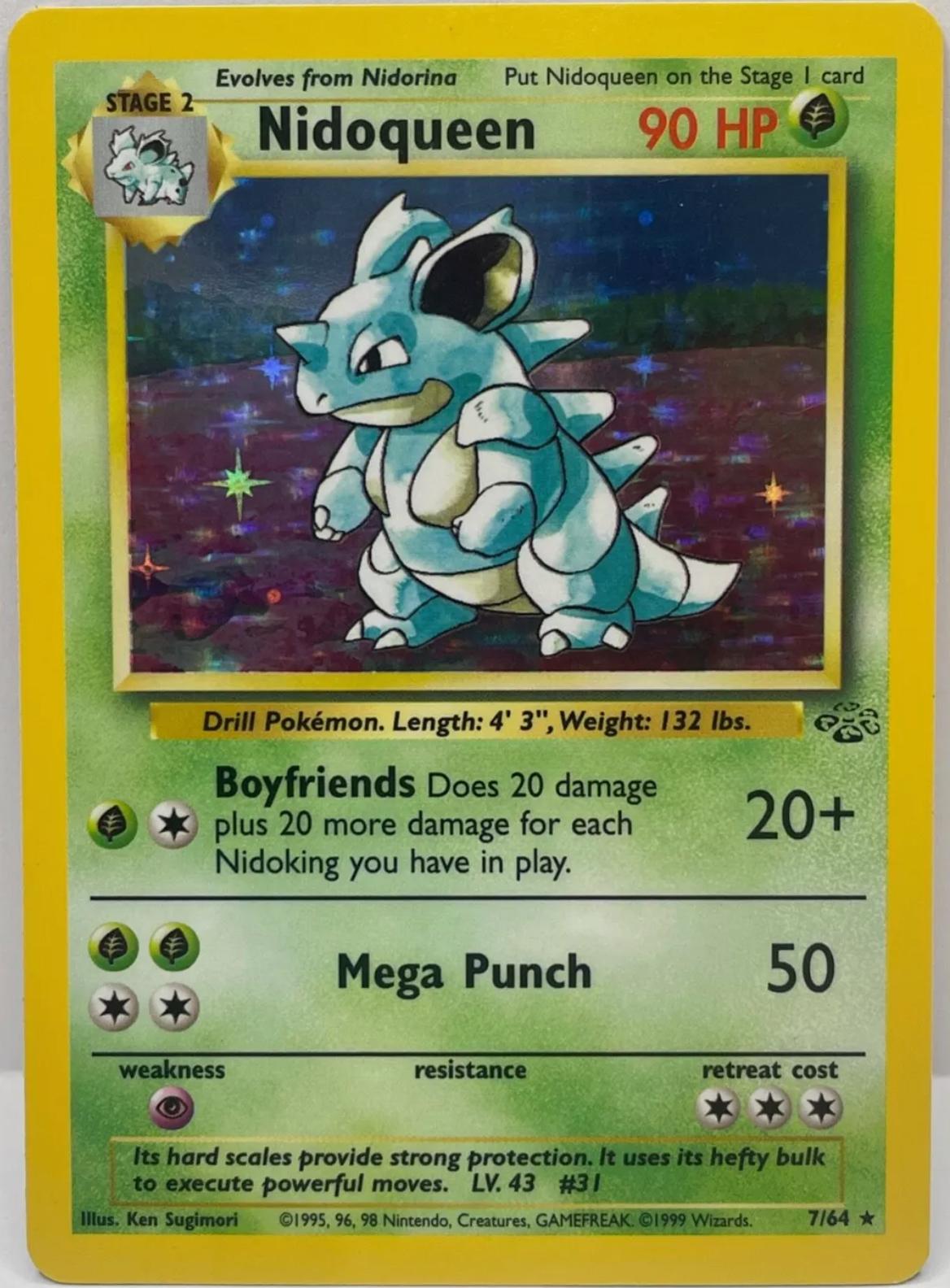 Nidoqueen #7 Pokémon Card from Pokemon Jungle Set 