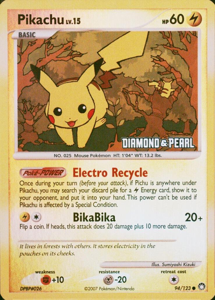 Pikachu [Stamped] #94 from Mysterious Treasures Pokémon card set