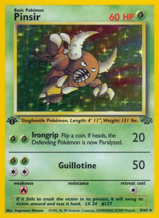 Pinsir #9 Pokémon Card from Pokemon Jungle Set 