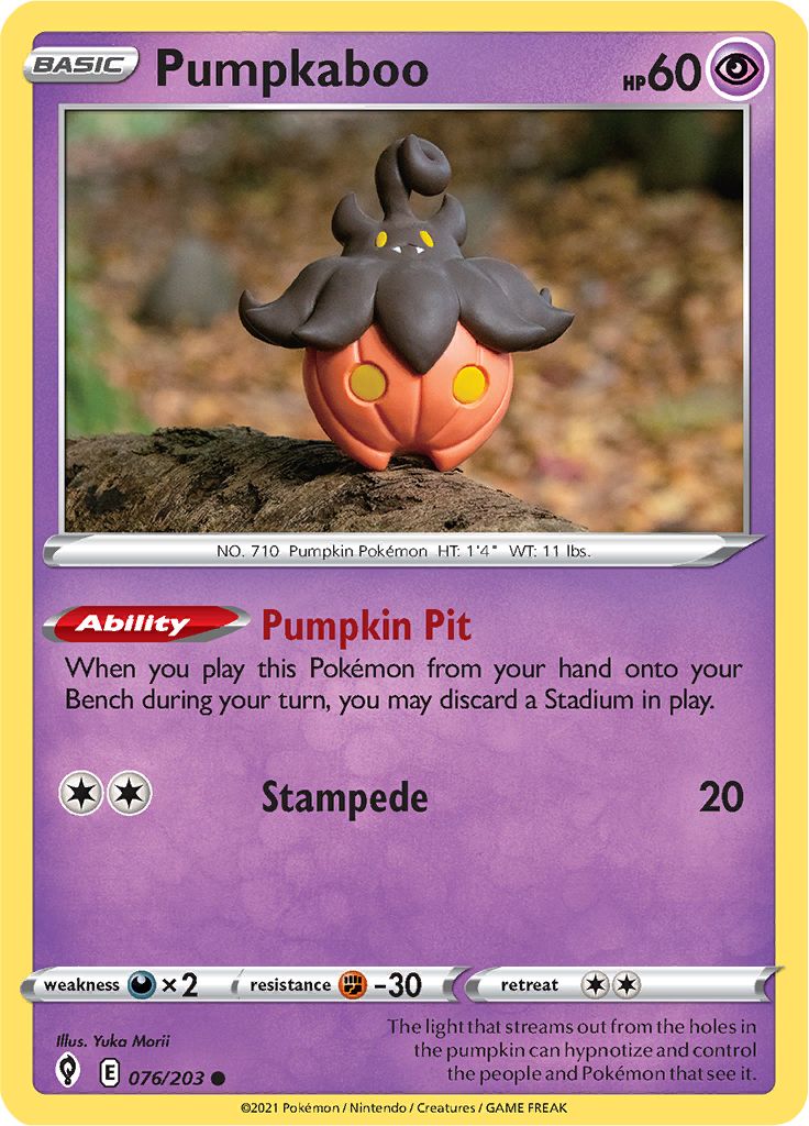 Pumpkaboo [Prize Pack] #76 from Evolving Skies Pokémon card set