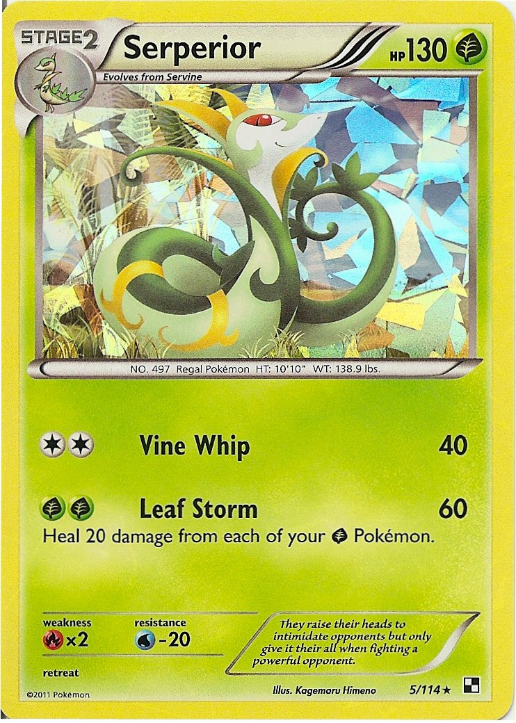 Serperior [Cracked Ice] #5 Pokémon Card from Pokemon Black & White Set 