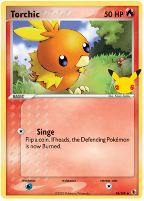 Torchic [Jumbo] #74 from Celebrations Pokémon card set