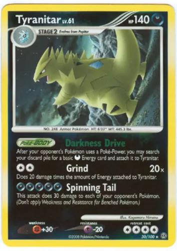Tyranitar [Cosmos Holo] #30 Pokémon Card from Pokemon Stormfront Set 