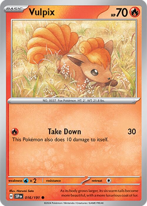 Vulpix [Reverse Holo] #16 Pokémon Card from Pokemon Surging Sparks Set 